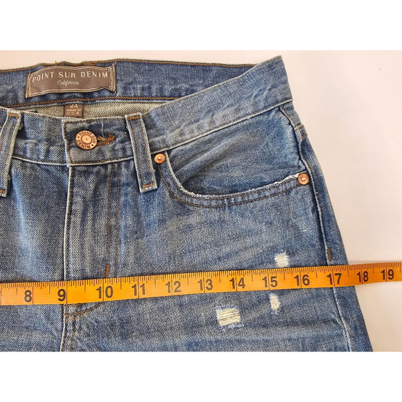 J.Crew Point Sur Jeans "Destroyed Klutey" SZ 24 Blue Distressed Straight - Picture 14 of 14
